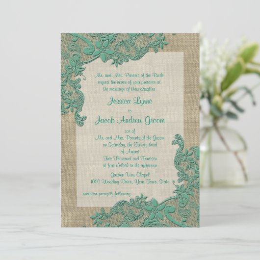  landkant ontwerp Blauwgroen groen Kaart (Staand voorkant)