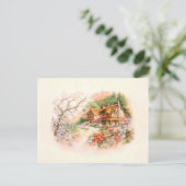 Landkatoen met bloemen briefkaart (Staand voorkant)