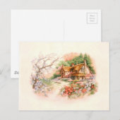 Landkatoen met bloemen briefkaart (Voorkant / Achterkant)