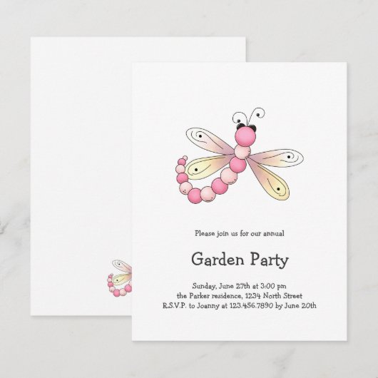 Landkersen ・ Roze en abrikozendragonfly. Kaart (Voorkant / Achterkant)