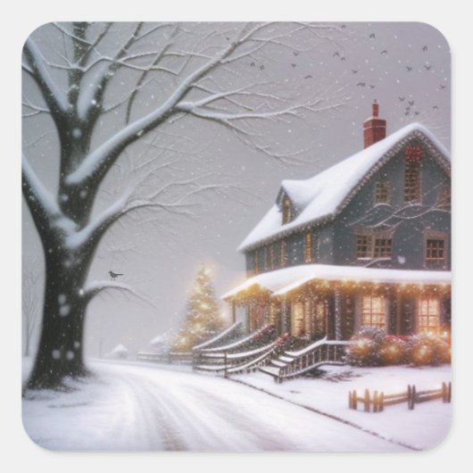 Landkerst Vierkante Sticker (Voorkant)