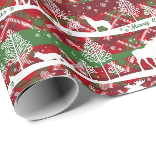 Landkerst Wolf Moose Cadeaupapier (Rol Hoek)