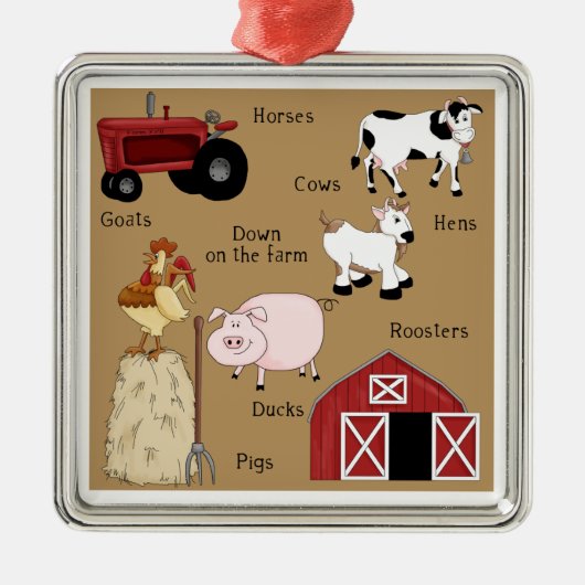 Landkerstagedieren Metalen Ornament (Voorkant)