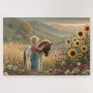 Landkind Pony Zonneschijn Bergen Weiland Legpuzzel