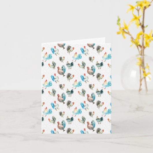 Landkippen met kippen Lover Kaart (Gele Bloem)