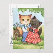 Landkreeften - Cute Cat Couple Art Briefkaart (Voorkant / Achterkant)