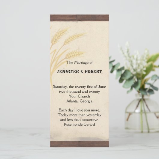 Landkreeftengras op het programma voor het weddens programmakaart (Staand voorkant)