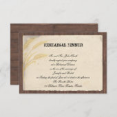 Landkreeftsoefening Wheat Grass Wedding Rehearsal Kaart (Voorkant / Achterkant)