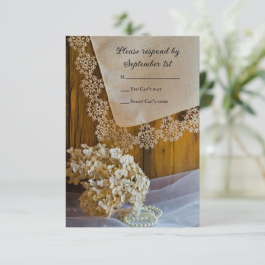 Landkregel en bloemen Kaart van RSVP (Staand voorkant)