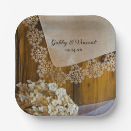 Landkreis en bloemen rond het huwelijk papieren bordje