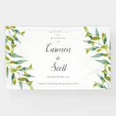 Landkreis Eucalyptus Greenery Weddenschap Welkom Spandoek (Horizontaal)