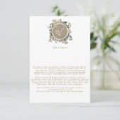 Landkreis Floral Monogram met grote details RSVP Kaartje (Staand voorkant)