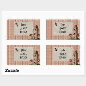 Landkreis Red Gingham Checks Rechthoekige Sticker (Vel)