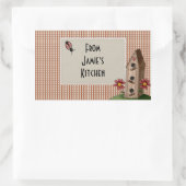 Landkreis Red Gingham Checks Rechthoekige Sticker (Tas)