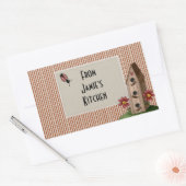 Landkreis Red Gingham Checks Rechthoekige Sticker (Envelop)