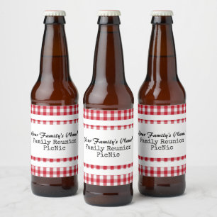 Landlabel rood en wit gingham - HAMbyWG Bier Etiket
