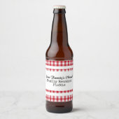 Landlabel rood en wit gingham - HAMbyWG Bier Etiket (Voorkant)