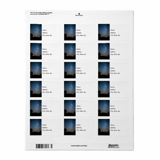 Landlabel voor melkwegvervoer etiket (Full Sheet)