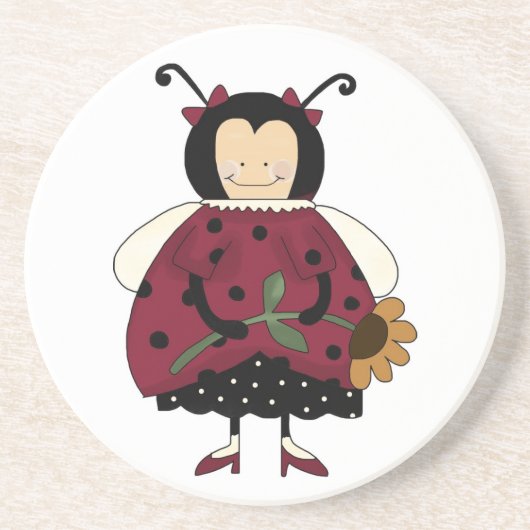 Landladybug-Onderzetter Zandsteen Onderzetter (Voorkant)
