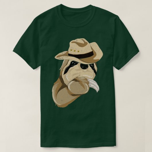 Landlandloper Cowboy Pet Lazy Animal Sloth T-shirt (Design voorkant)