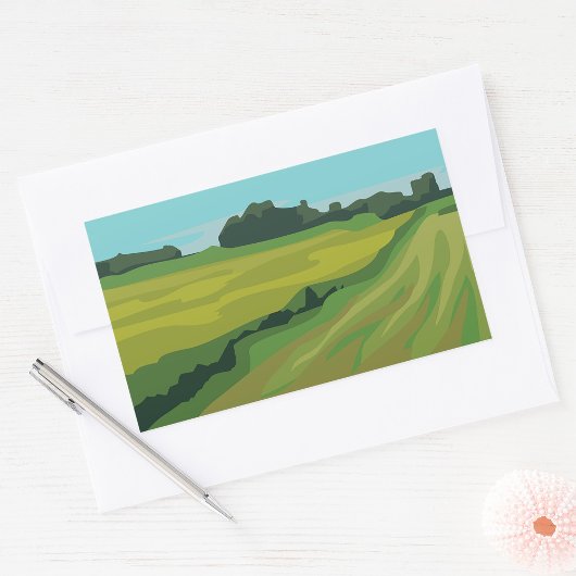 Landlandschap Rechthoekige Sticker