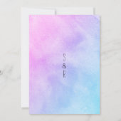 Landlavendel paarse delphinium bloemenbruiloft kaart (Achterkant)