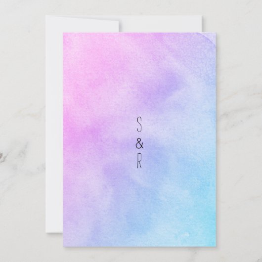 Landlavendel paarse delphinium bloemenbruiloft kaart (Achterkant)