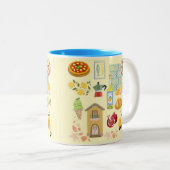 Landleven Italië Tweekleurige Koffiemok (Voorkant rechts)