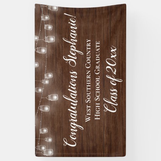 Landlichten Gepersonaliseerd Afstuderen Banner Sig (Verticaal)
