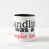 Landline was een eenvoudigere tijd retro telefoon  mok (Midden)