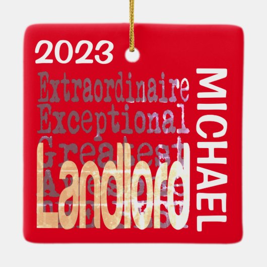 Landlord Extraordinaire CUSTOM Keramisch Ornament (Achterkant)