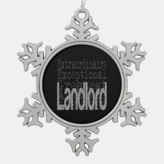 Landlord Extraordinaire Tin Sneeuwvlok Ornament (Voorkant)
