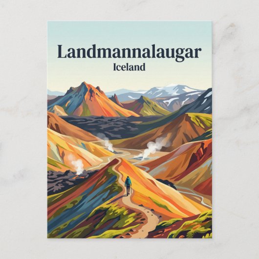 Landmannalaugar IJsland Briefkaart (Voorkant)