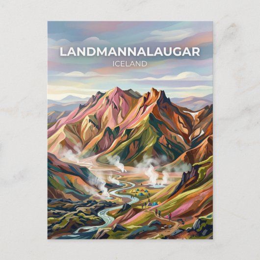 Landmannalaugar IJsland Briefkaart (Voorkant)