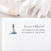 Landmark | Adres Waterverf vuurtoren Etiket (Insitu)