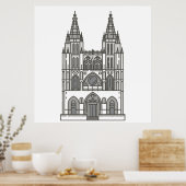 Landmark Burgos Cathedral World Poster (Keuken)