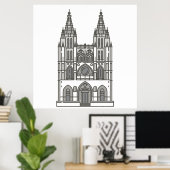 Landmark Burgos Cathedral World Poster (Thuiskantoor)