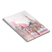 Landmark of Paris met waterverf in een regenachtig Notitieboek (Rechterzijde)