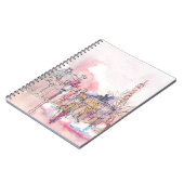 Landmark of Paris met waterverf in een regenachtig Notitieboek (Linkerzijde)