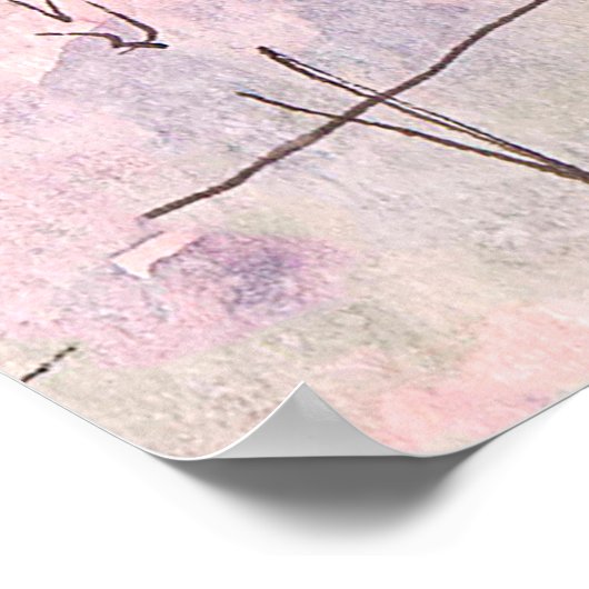 Landmark of Paris met waterverf in een regenachtig Poster (Hoek)