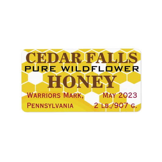 Landmark Pure Wildflower Honey Jar Product Labels (Voorkant)