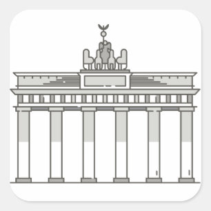 Landmark voor Brandenburg Gate Vierkante Sticker