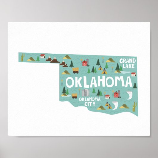 Landmarken van het pictogram Oklahoma Poster (Voorkant)