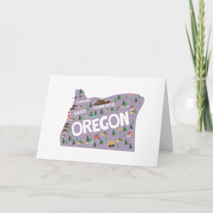 Landmarks Noecards van de deelstaat Oregon Bedankkaart