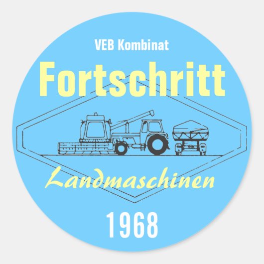 Landmaschinen DDR Ronde Sticker (Voorkant)