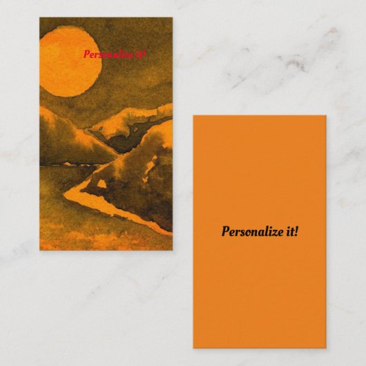 Landmeer 's nachts met jagers of oogstmaan visitekaartje (Voorkant / Achterkant)