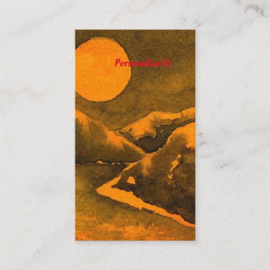 Landmeer 's nachts met jagers of oogstmaan visitekaartje (Voorkant)