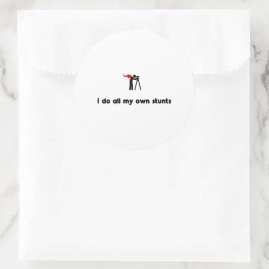 Landmeetkundige held ronde sticker (Tas)