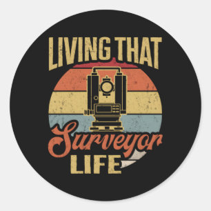 Landmeetkundige Landmeetkundige Ronde Sticker