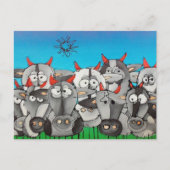 landmeisjes briefkaart (Voorkant)